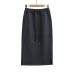 Drawstring elastic waist sag feeling side slit straight tube skirt sports skirt