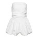 Solid color sleeveless backless pleated strapless versatile top for women