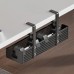 No-drill under-desk cord rack: metal mesh, high-load cable holder. No-drill under-desk cord rack: metal mesh, high-load cable holder.