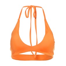 Hollow neck hanging solid color sexy spicy girl chest wrapped top