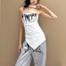 Hanging neck one shoulder sexy sleeveless versatile top women's clothing