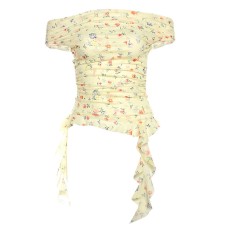 Tailored irregular ribbon floral one shoulder women's clothing