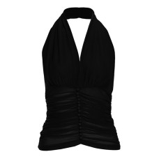Deep V-neck halter strap short style slimming vest top for women