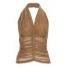 Deep V-neck halter strap short style slimming vest top for women