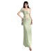 Mesh splicing temperament waist cinching dress for women's wear