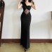 Mesh splicing temperament waist cinching dress for women's wear