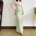 Mesh splicing temperament waist cinching dress for women's wear