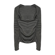 Style Unique Low-Cut Square Neck Striped Top for Women