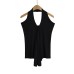 Irregular Sleeveless  V-neck Backless Halter Top