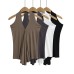 Irregular Sleeveless  V-neck Backless Halter Top