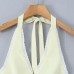 V-neck Halter Elastic Gathered Waist Camisole