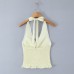 V-neck Halter Elastic Gathered Waist Camisole