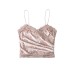 Front Cross Lace Trimmed Mini Strapless Camisole