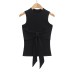 Elastic Fitted Round Neck Sleeveless Knit Crop Top