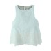 Round Neck Sleeveless Embroidered Hollow Lace Hem Camisole
