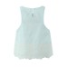 Round Neck Sleeveless Embroidered Hollow Lace Hem Camisole