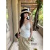 INS Sweet and Spicy Style Inner Wear Strapless Top for Women with Bowknot Pleats