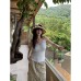 INS Sweet and Spicy Style Inner Wear Strapless Top for Women with Bowknot Pleats