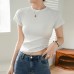 Round neck shoulder top with short sleeves