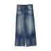 Design Sense Distressed Denim Pants Women's Retro Loose Wide Leg Long Pants