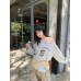 Letter Number Off-Shoulder T-Shirt Women Loose Lazy Style Long Sleeve Top
