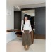 Resin-Pressed Denim Wide-Leg Pants for Women in Earthy Color Palette