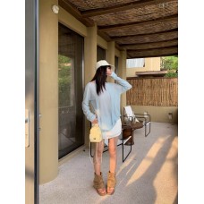 Loose Semi-Transparent Slit Knitted Sweater with Sweet Turtleneck Long Sleeve Top for Women