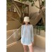 Loose Semi-Transparent Slit Knitted Sweater with Sweet Turtleneck Long Sleeve Top for Women