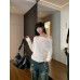 Loose Fit Swing Collar T-Shirt for Women Irregular Rayon Top