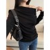 Loose Fit Swing Collar T-Shirt for Women Irregular Rayon Top