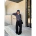 Personality Metal Decorated Wide Leg Jeans Women's Retro Street Long Pants
