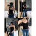 Lace Trimmed Sweet and Spicy Style Camisole with Small Bow for Women