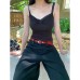 Lace Trimmed Sweet and Spicy Style Camisole with Small Bow for Women