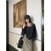 Stacked Knitwear Two-Piece Set for Women - U-Neck Long Sleeve Top + Striped Tank Top