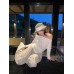 Pleated Off-Shoulder Women's Long Sleeve Top