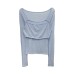 Design Square Neck Long Sleeve Top for Women