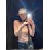 Design Square Neck Long Sleeve Top for Women