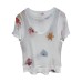 Mesh Floral T-Shirt + Camisole Women's Ombre Top Two-Piece Set