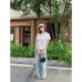 Mesh Floral T-Shirt + Camisole Women's Ombre Top Two-Piece Set