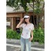 Mesh Floral T-Shirt + Camisole Women's Ombre Top Two-Piece Set