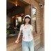 Mesh Floral T-Shirt + Camisole Women's Ombre Top Two-Piece Set
