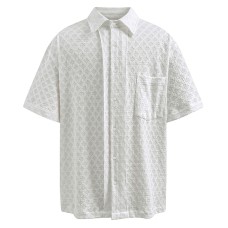 Short Sleeve Men Loose Cool Old Money Style Half Sleeve Dress Shirt