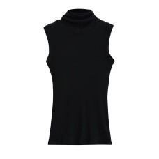Elastic Fitted Body-Shaping Cowl Neck Sleeveless Thin Base Layer Tank Top