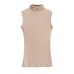Elastic Fitted Body-Shaping Cowl Neck Sleeveless Thin Base Layer Tank Top
