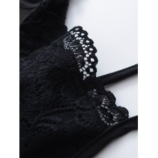Slim Fit Hollow-out Lace Camisole with Snap Buttons