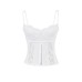 Slim Fit Hollow-out Lace Camisole with Snap Buttons