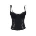 Slim Fit Hollow-out Lace Camisole with Snap Buttons