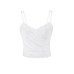 Cross-Over Lapel Velvet Spliced Lace Trim Sexy Camisole