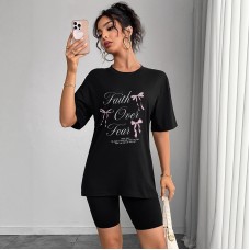 Casual Multi-color Round Neck Short Sleeve