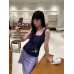 Pleated Design Square Neck Tank Top for Women, Personalized Slimming Sweet and Cool Top for Women